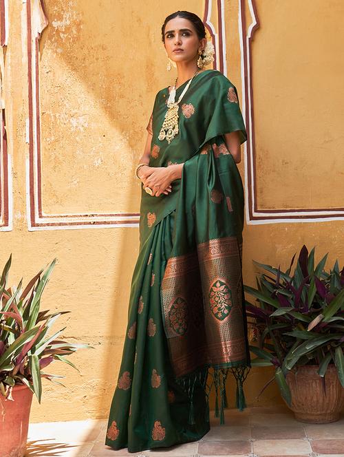 women self design kanjivaram saree with blouse - 21678713 - Very Small Image - 1