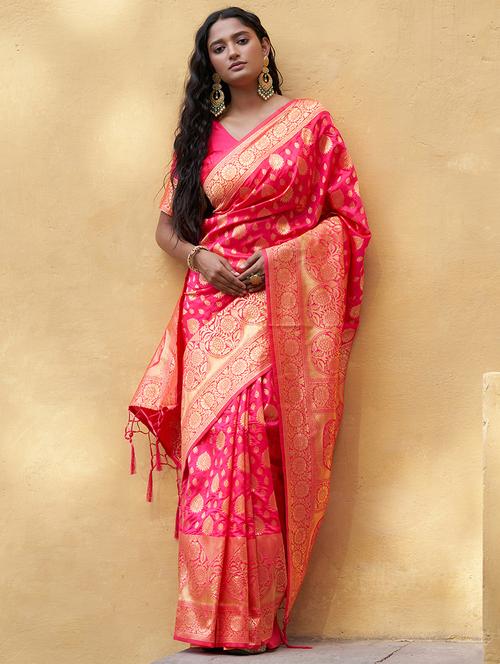 women self design banarasi saree with blouse - 21678732 - Very Small Image - 1