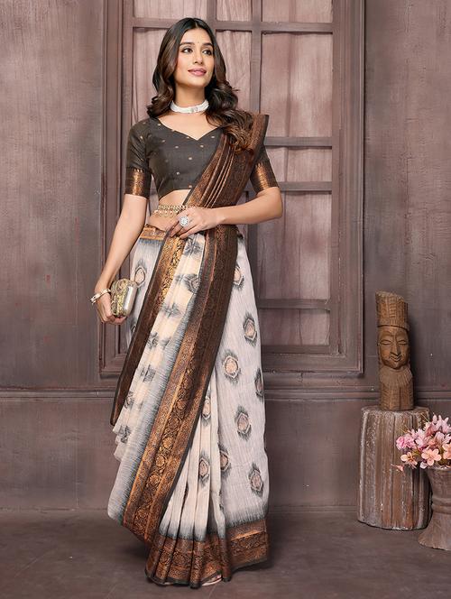 women self design kanjivaram saree with blouse - 21678762 - Very Small Image - 1