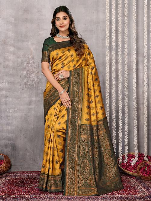 women self design kanjivaram saree with blouse - 21678765 - Very Small Image - 1