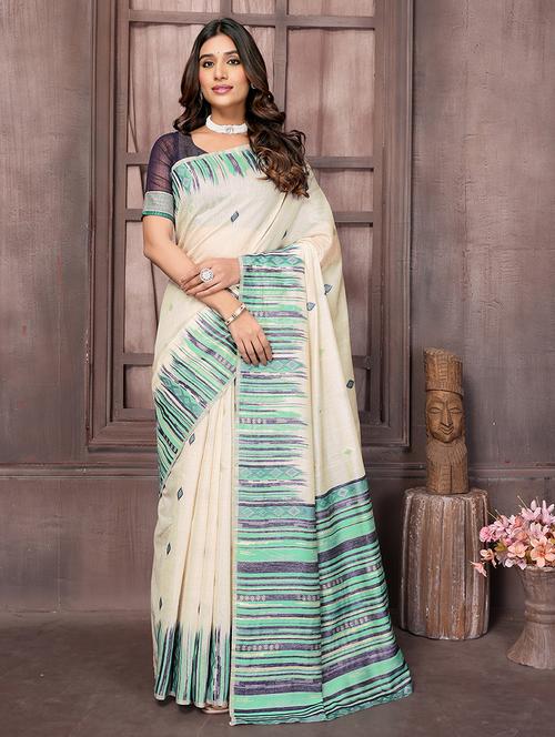women self design handloom saree with blouse - 21678769 - Very Small Image - 1