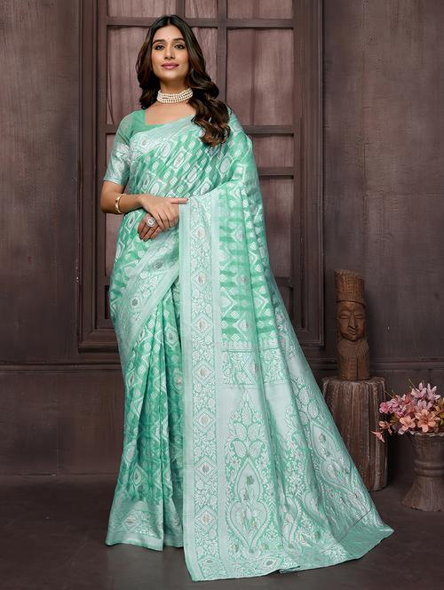 women self design banarasi saree with blouse - 21678787 - Very Small Image - 1