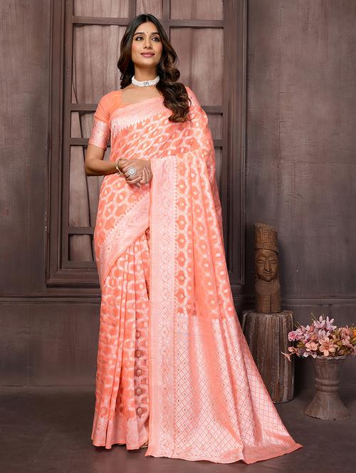 women self design banarasi saree with blouse - 21678791 - Very Small Image - 1