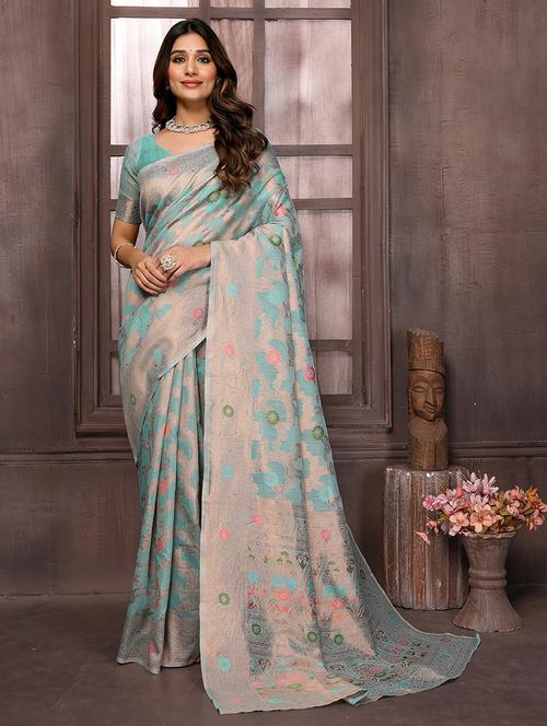 women self design banarasi saree with blouse - 21678808 - Very Small Image - 1