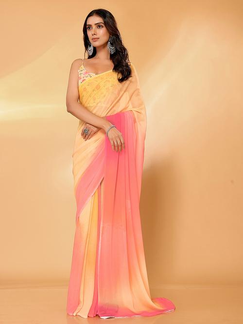 women ombre printed saree with blouse - 21678832 - Very Small Image - 1