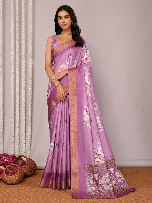 women floral printed saree with blouse - 21678899 - Very Small Image - 1
