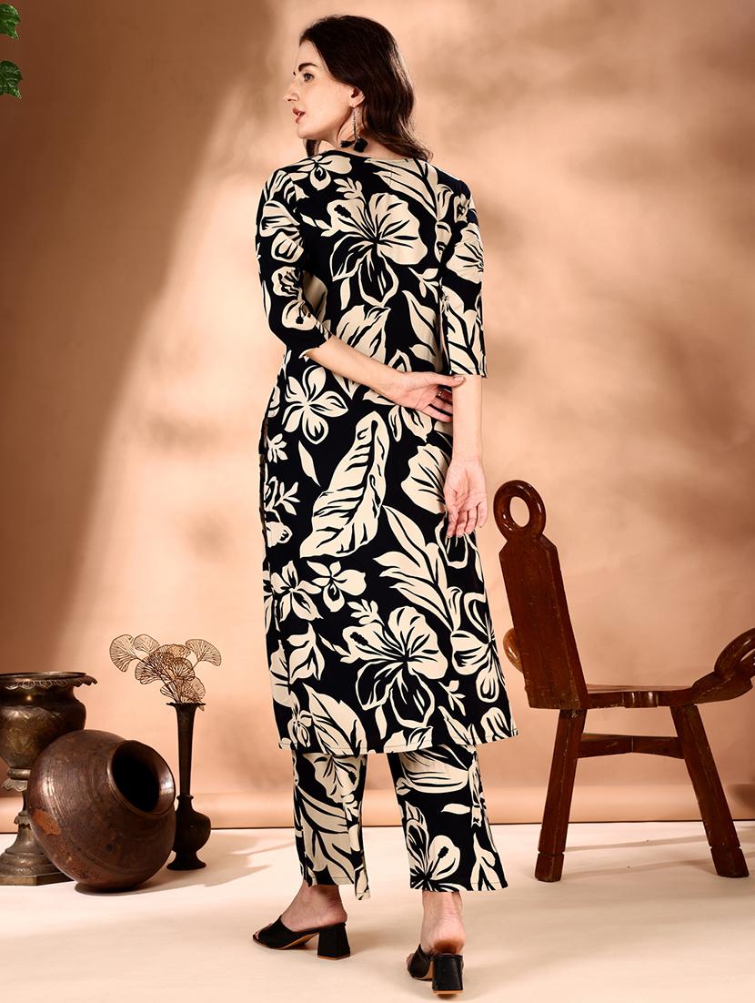women black printed kurta pant set - 21679088 - Standard Image - 1