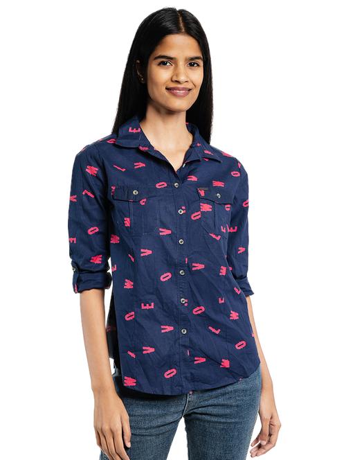 women printed roll up sleeve regular shirt - 21679102 - Very Small Image - 1