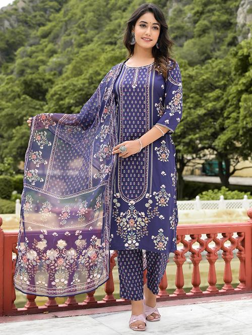 women floral kurta pant set with dupatta - 21679256 - Very Small Image - 1