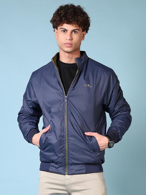 men solid long reversible bomber jacket - 21679763 - Very Small Image - 1