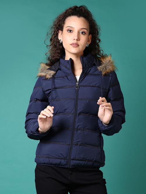 women solid hooded puffer jacket - 21679831 - Very Small Image - 1