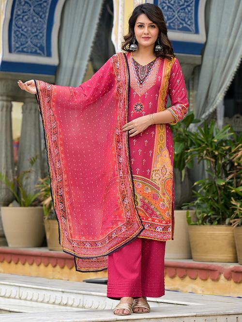 women printed kurta pant set with dupatta - 21680463 - Very Small Image - 1