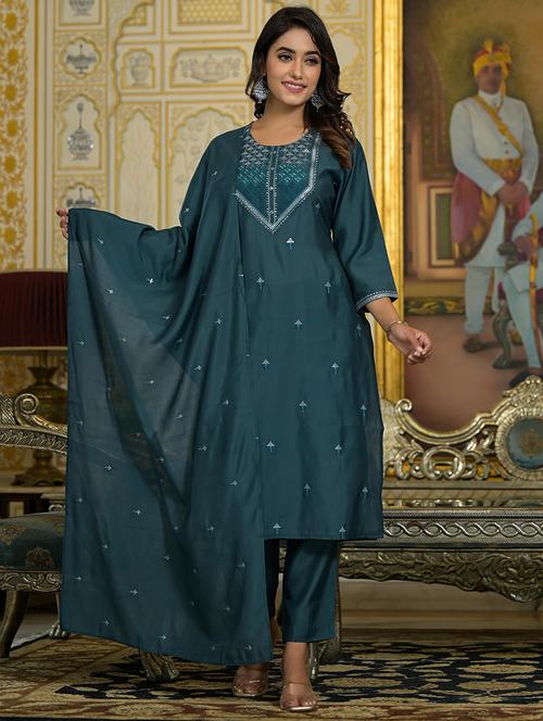 women embroidered kurta pant set with duaptta - 21680510 - Very Small Image - 1