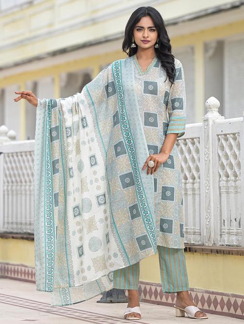women printed kurta pant set with dupatta - 21680534 - Very Small Image - 1