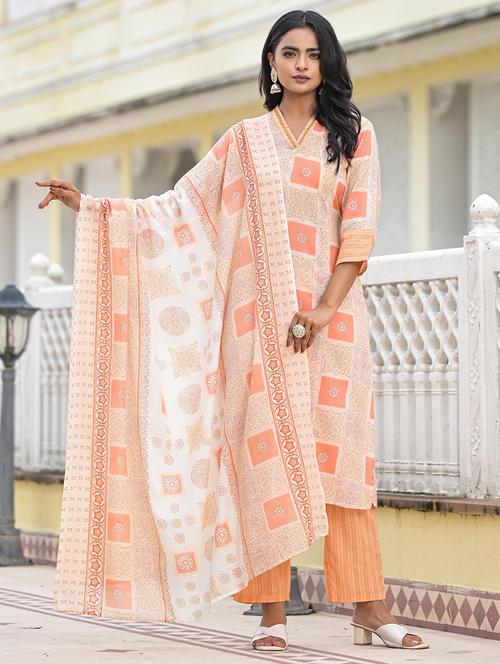 women printed kurta pant set with dupatta - 21680536 - Very Small Image - 1