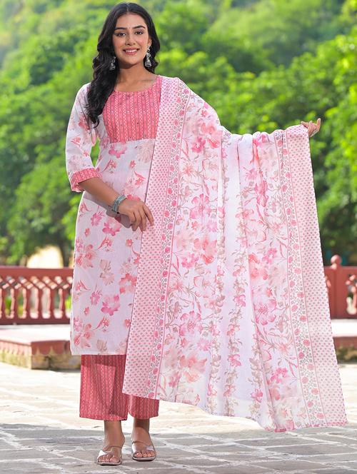 women floral kurta pant set with dupatta - 21680539 - Very Small Image - 1