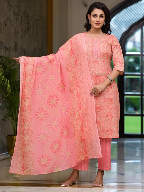 women paisley printed kurta salwar set with dupatta - 21680545 - Very Small Image - 1