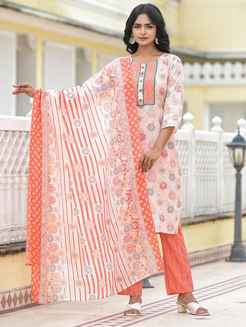 women printed kurta pant set with dupatta - 21680546 - Very Small Image - 1