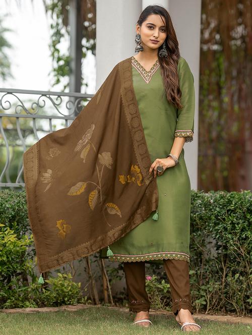 women embroidered kurta pant set with dupatta - 21680581 - Very Small Image - 1