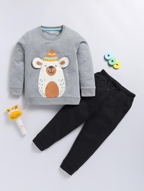 kids printed winter wear full length twin set - 21680668 - Very Small Image - 1