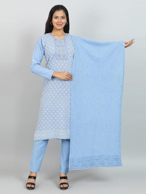 women self design long sleeve woollen suit set - 21680911 - Very Small Image - 1