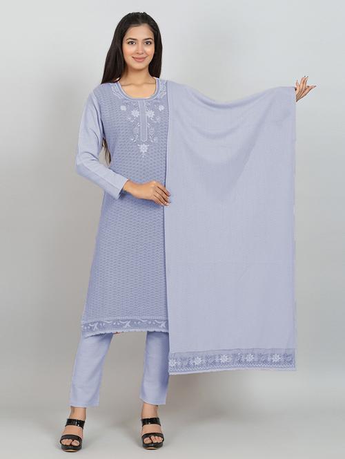 women self design long sleeve woollen suit set - 21680914 - Very Small Image - 1