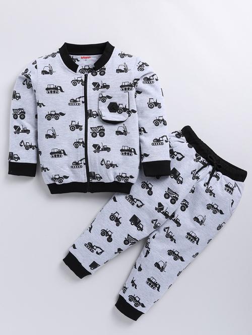 kids printed winter wear full length twin set - 21680961 - Very Small Image - 1