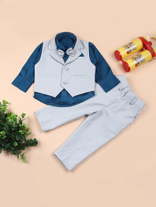 boys solid three piece suit set - 21681066 - Very Small Image - 1