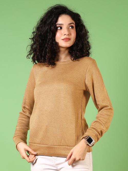 women solid long sleeve pullover - 21681094 - Very Small Image - 1