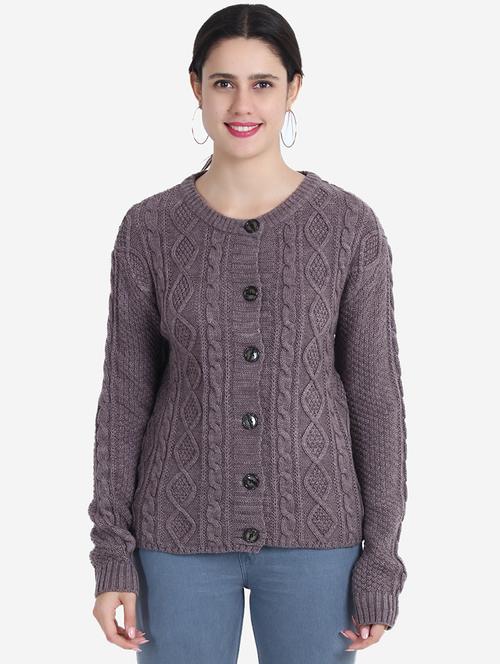 women self design long sleeve cardigan - 21681869 - Very Small Image - 1