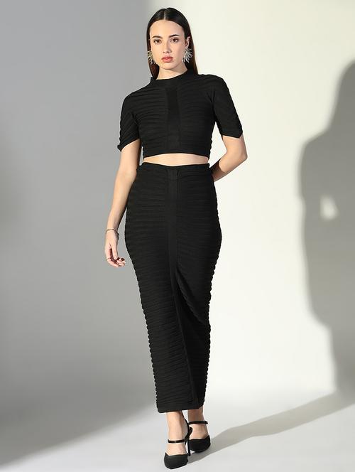 women solid top and skirt co-ord set - 21682003 - Very Small Image - 1