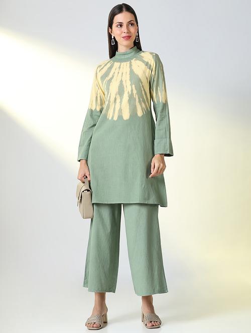 women green tie & dye top and palazzo co-ords set - 21682028 - Very Small Image - 1