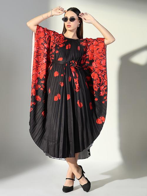 women black printed kaftan dress with belt - 21682078 - Very Small Image - 1