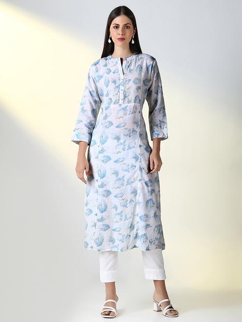 women printed three quarter sleeve straight kurta - 21682146 - Very Small Image - 1