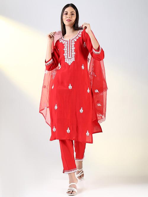 women embroidered kurta pant set with dupatta - 21682165 - Very Small Image - 1