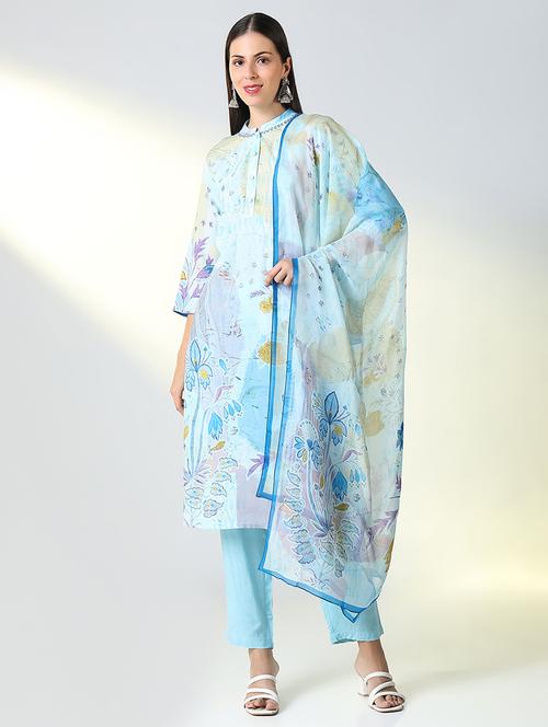 women floral printed kurta pant set with dupatta - 21682169 - Very Small Image - 1