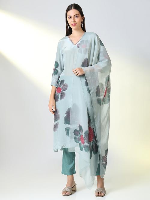women floral printed kurta pant set with dupatta - 21682175 - Very Small Image - 1