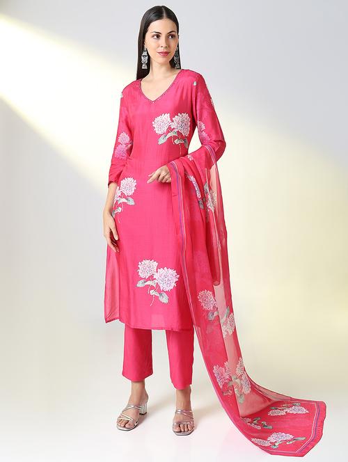 women floral printed kurta pant set with dupatta - 21682176 - Very Small Image - 1