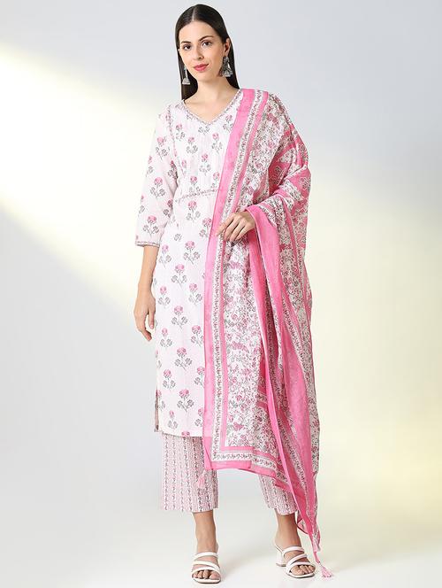 women floral kurta pant set with dupatta - 21682179 - Very Small Image - 1