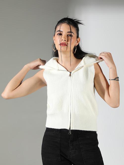 women solid hooded neck regular top - 21682273 - Very Small Image - 1