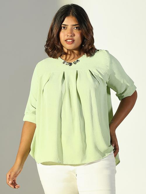women plus size solid regular top - 21682281 - Very Small Image - 1