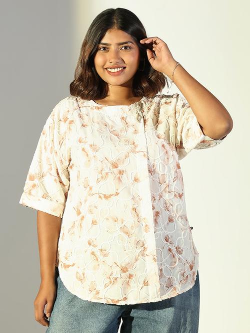 women plus size printed three quarter sleeves top - 21682285 - Very Small Image - 1