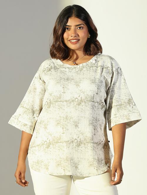 women plus size printed three quarter sleeves top - 21682287 - Very Small Image - 1