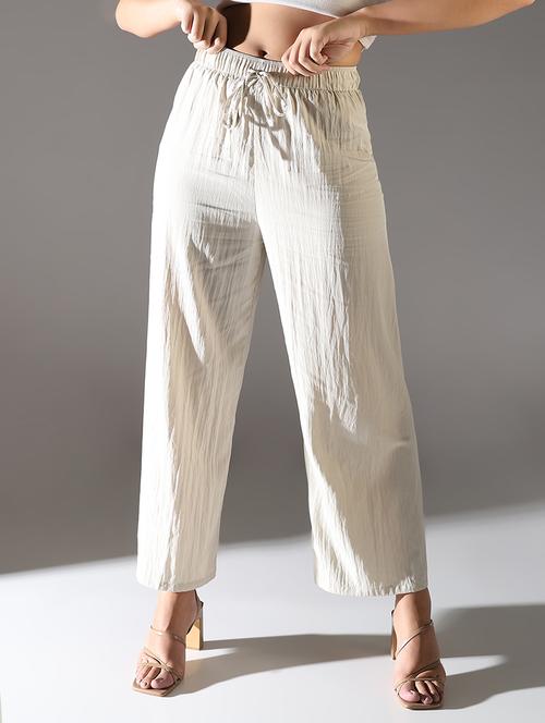women high rise solid wide leg trouser - 21682328 - Very Small Image - 1