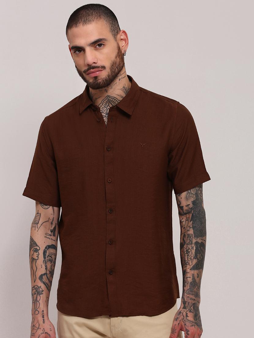 men short sleeves solid casual shirt - 21682359 - Zoom Image - 0