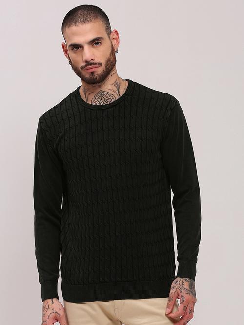 men long sleeves self design pullover - 21682403 - Very Small Image - 1