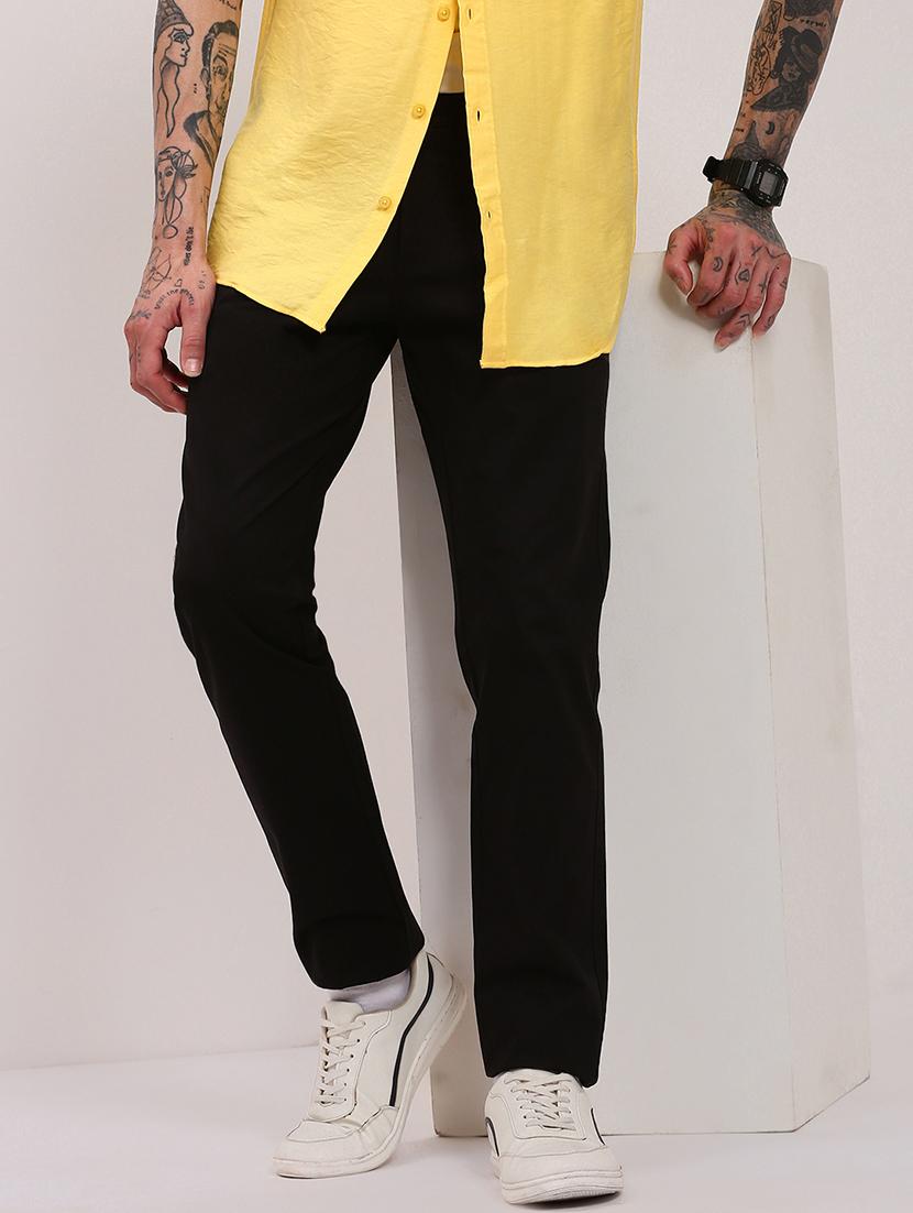 men low rise solid chinos - 21682457 - Standard Image - 3