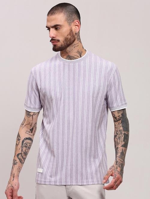 men short sleeves striped t-shirt - 21682493 - Very Small Image - 1