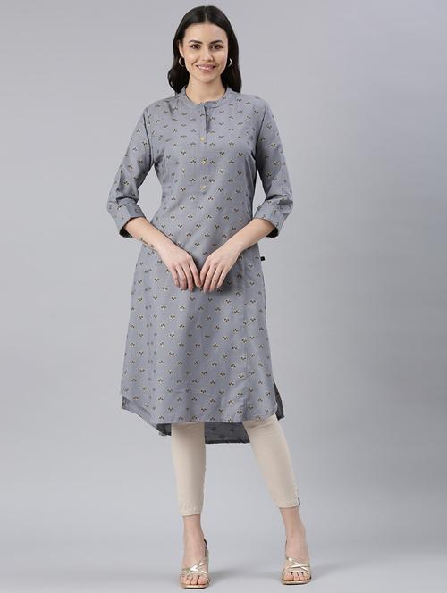 multi colored cotton silk straight kurta - 21682673 - Very Small Image - 1