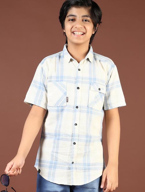 boys checkered collared casual shirt - 21682953 - Very Small Image - 1